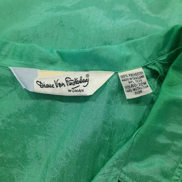 Vtg 90s green windbreaker jacket - Diane Von Furstenberg - Picture 10 of 11